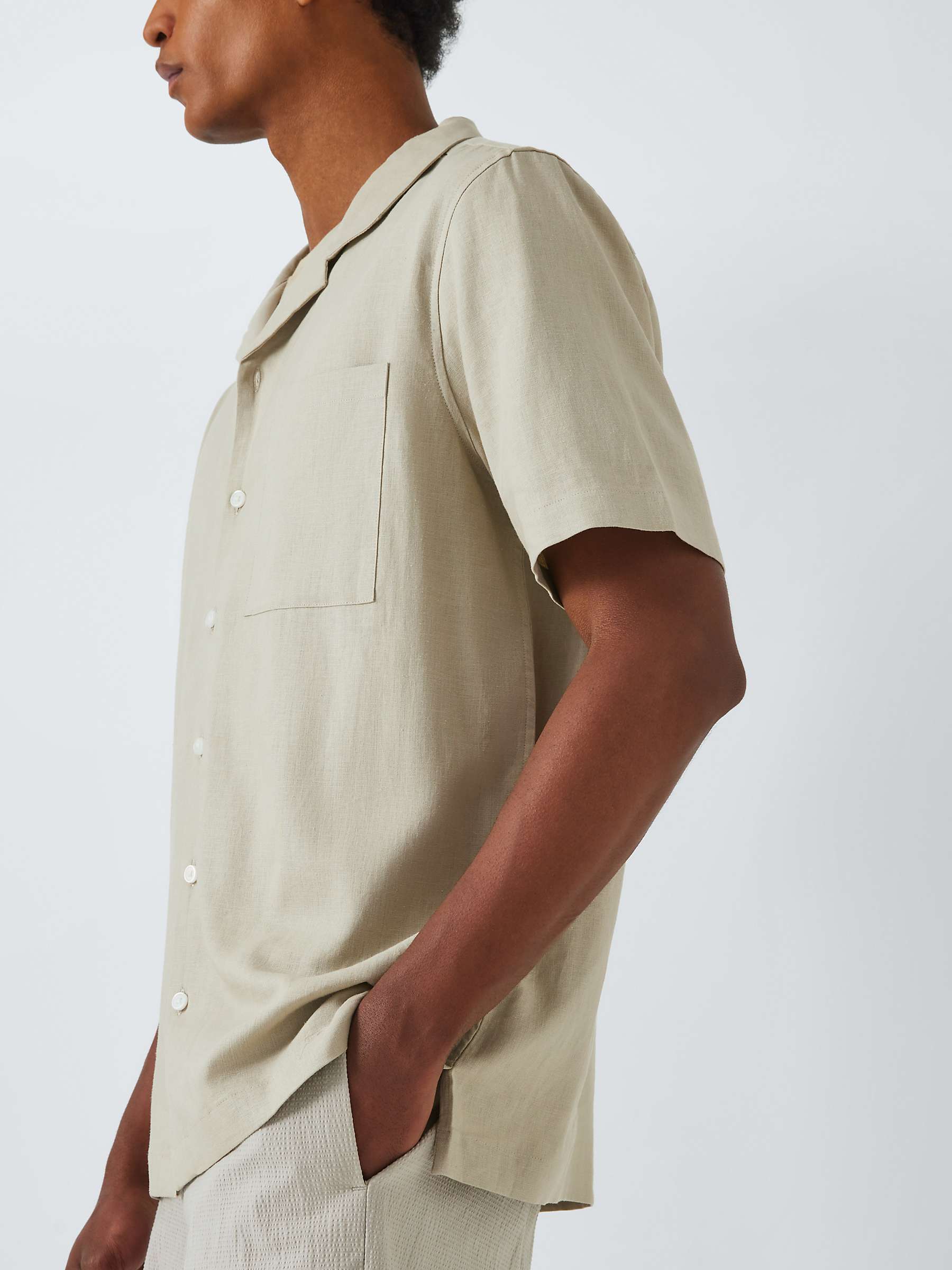 Buy Kin Linen Blend Revere Collar Short Sleeve Shirt Online at johnlewis.com