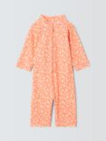 John Lewis Baby Floral Sunpro Swimsuit, Coral