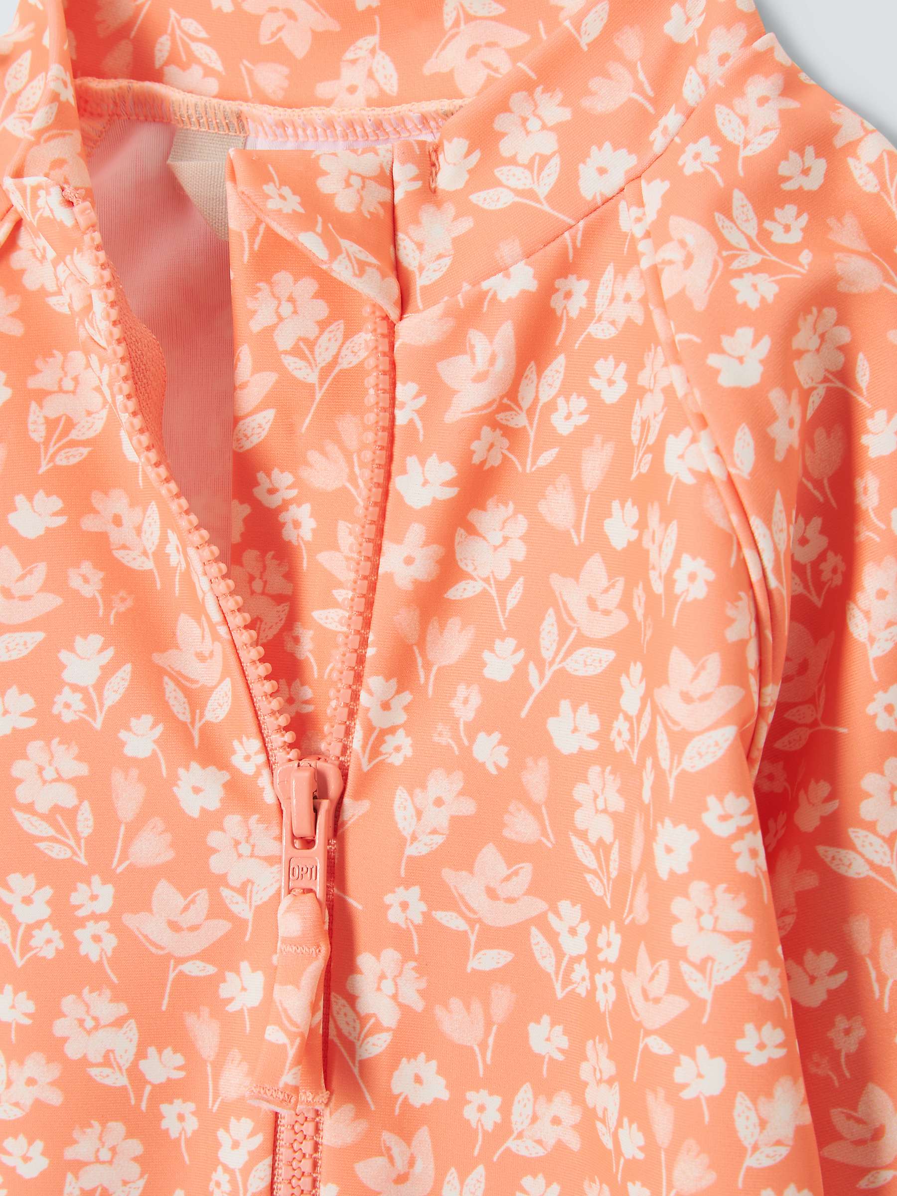 Buy John Lewis Baby Floral Sunpro Swimsuit, Coral Online at johnlewis.com