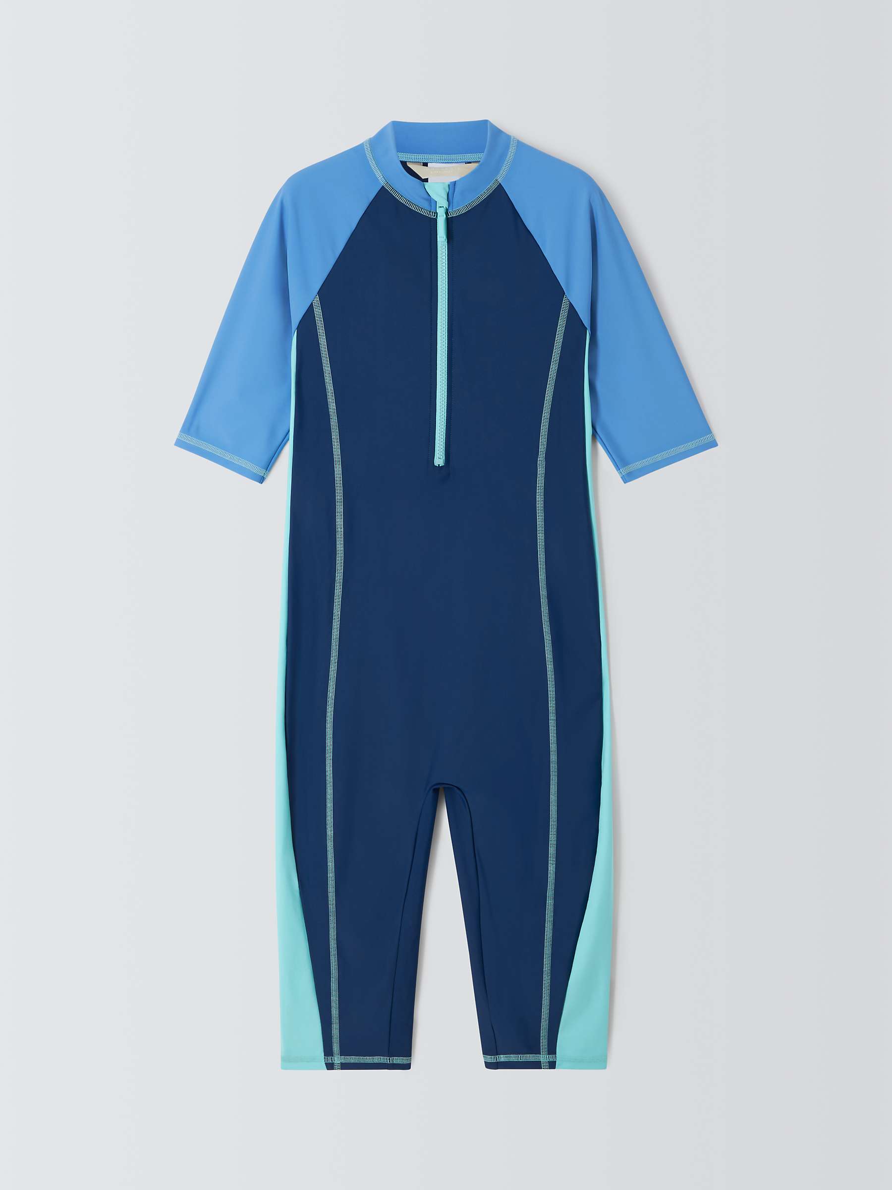 Buy John Lewis Kids' Colourblock Sunpro Swimsuit, Blue/Multi Online at johnlewis.com