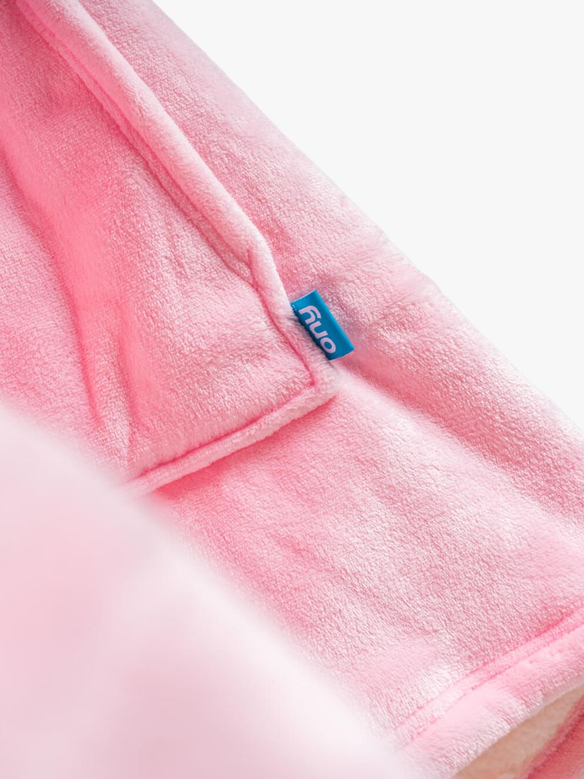 Ony Unisex Sherpa Lined Fleece Hoodie Blanket, Pink/White, One Size
