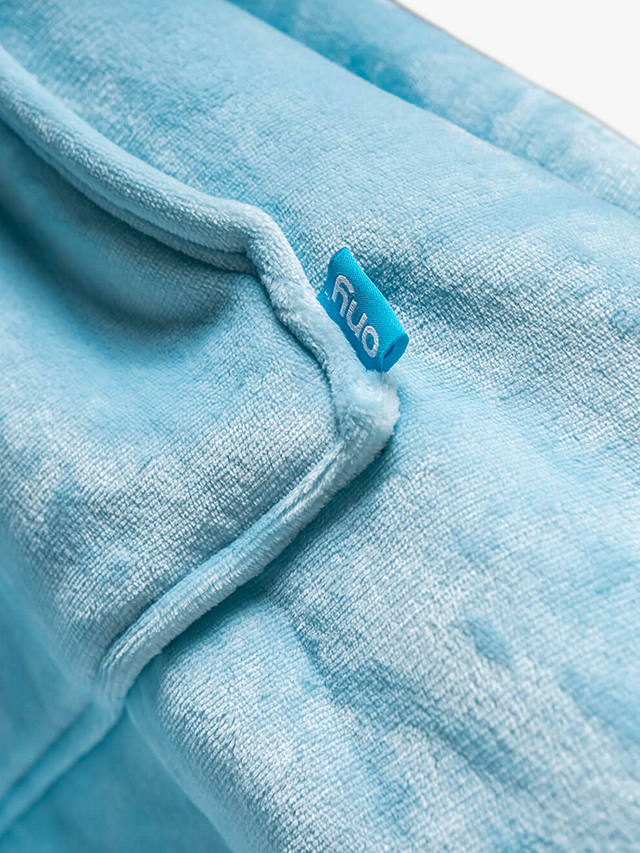 Ony Unisex Sherpa Lined Fleece Hoodie Blanket, Blue/White 
