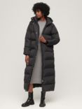 Superdry Maxi Hooded Puffer Coat, Black
