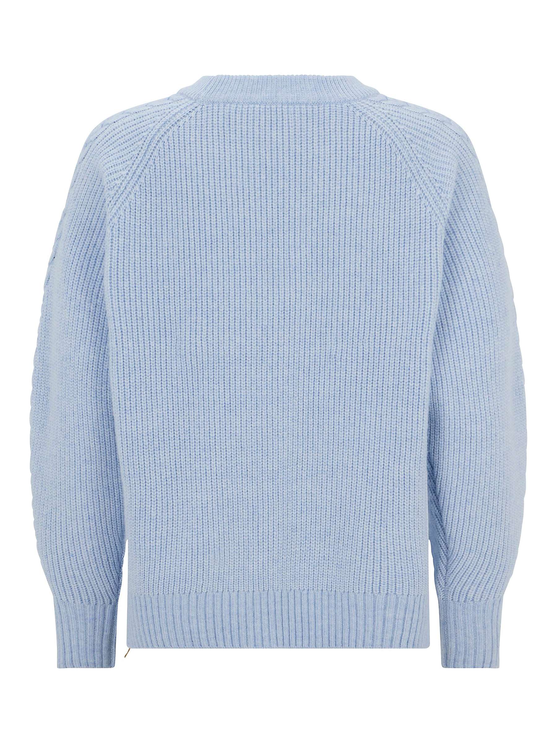 Buy Mint Velvet Cable Sleeve Jumper, Blue Online at johnlewis.com