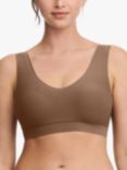 Chantelle Soft Stretch V-Neck Padded Crop Bra, Cocoa