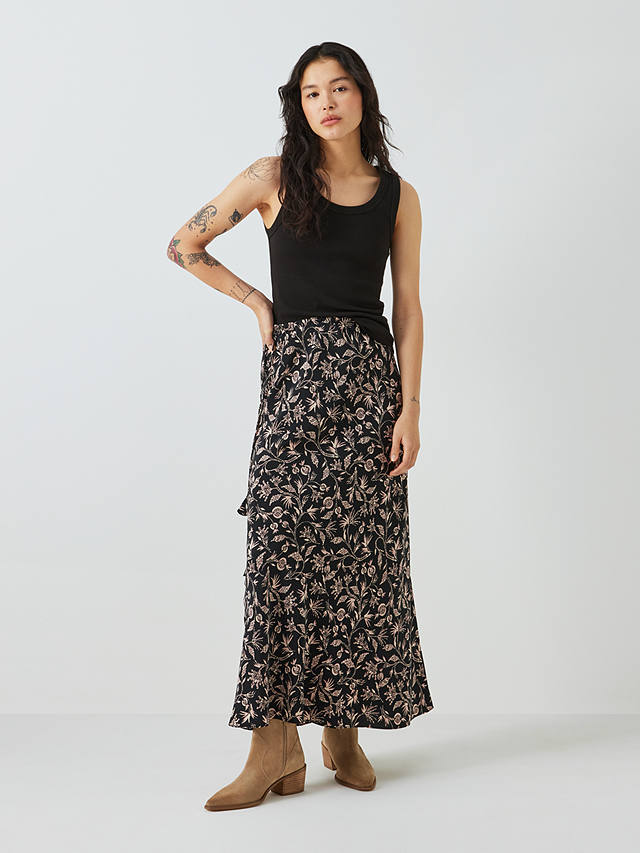 AND/OR Myla Shibori Maxi Skirt, Black