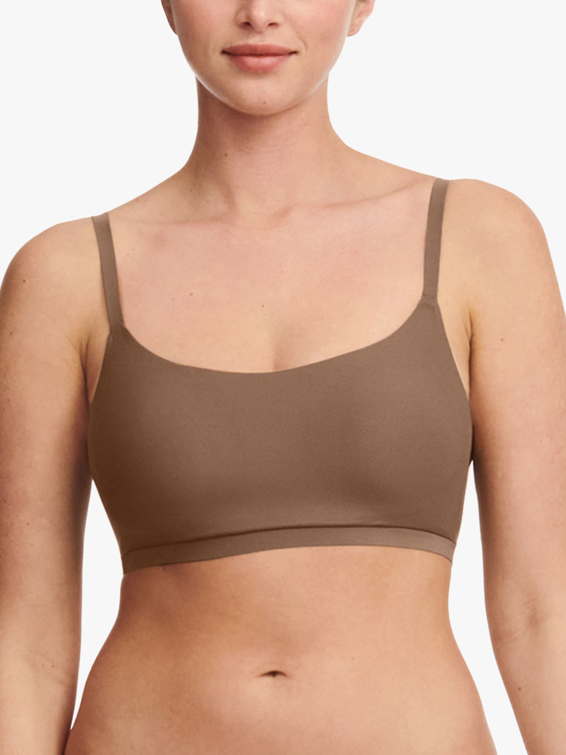 Chantelle Soft Stretch Stripes Bralette, Clay Nude at John Lewis