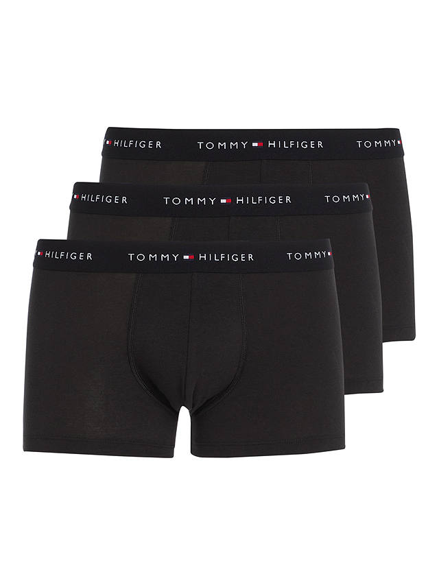 Tommy Hilfiger Essential Cotton Logo Trunks, Pack of 3, Black
