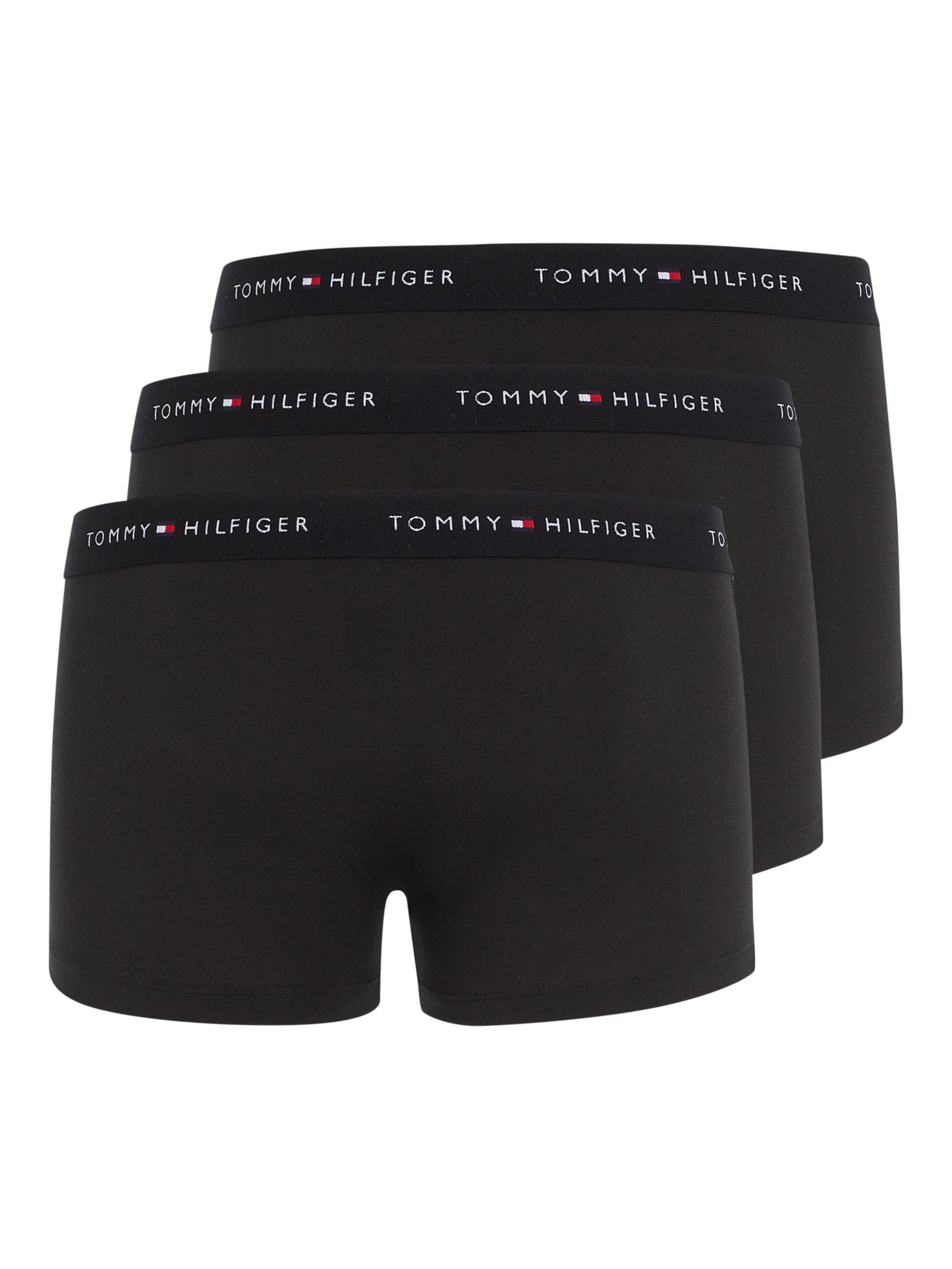 Tommy Hilfiger Essential Cotton Logo Trunks, Pack of 3, Black, L