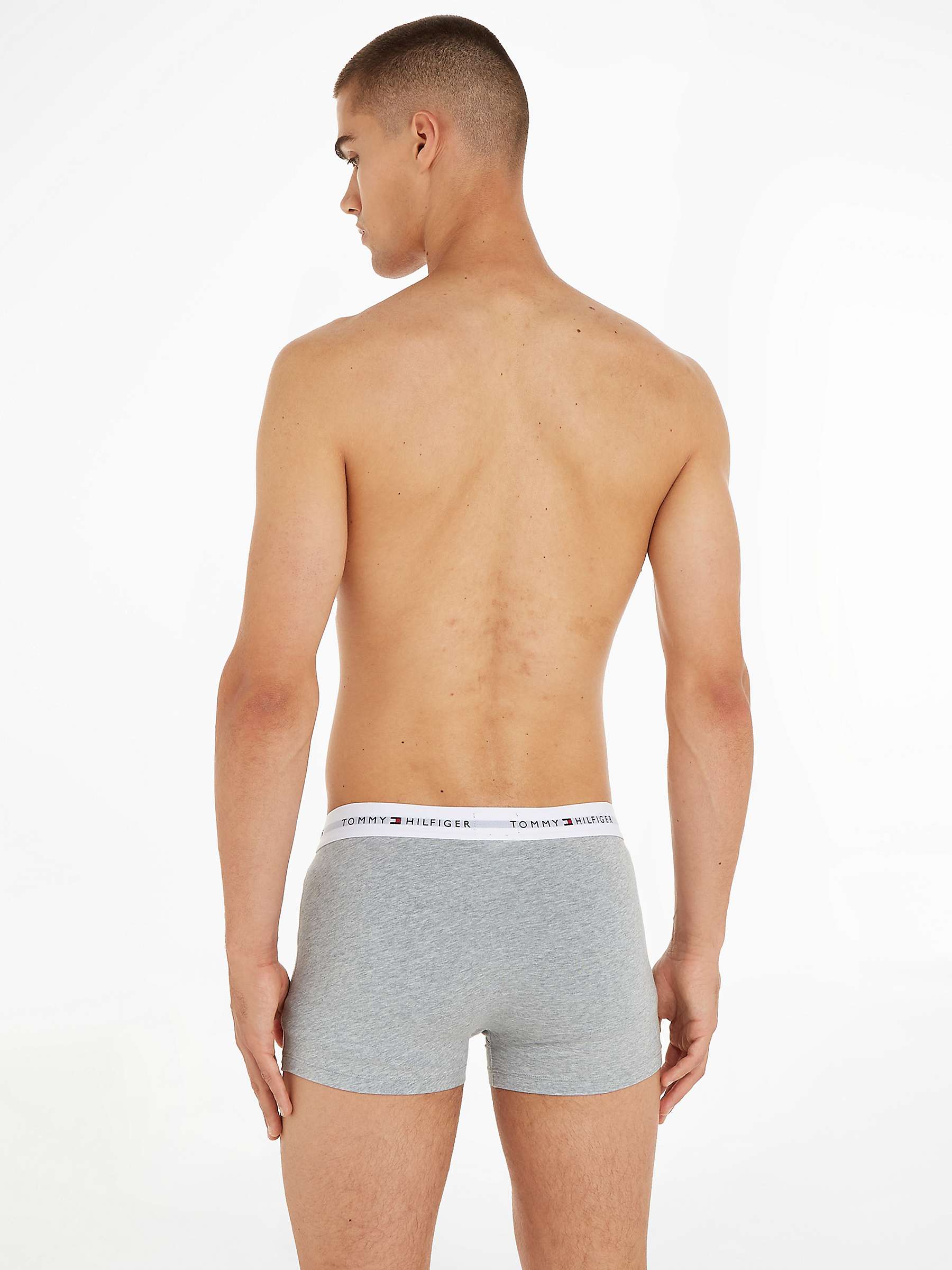 Buy Tommy Hilfiger Essential Logo Waistband Trunks, Pack of 3, Grey/Black/White Online at johnlewis.com