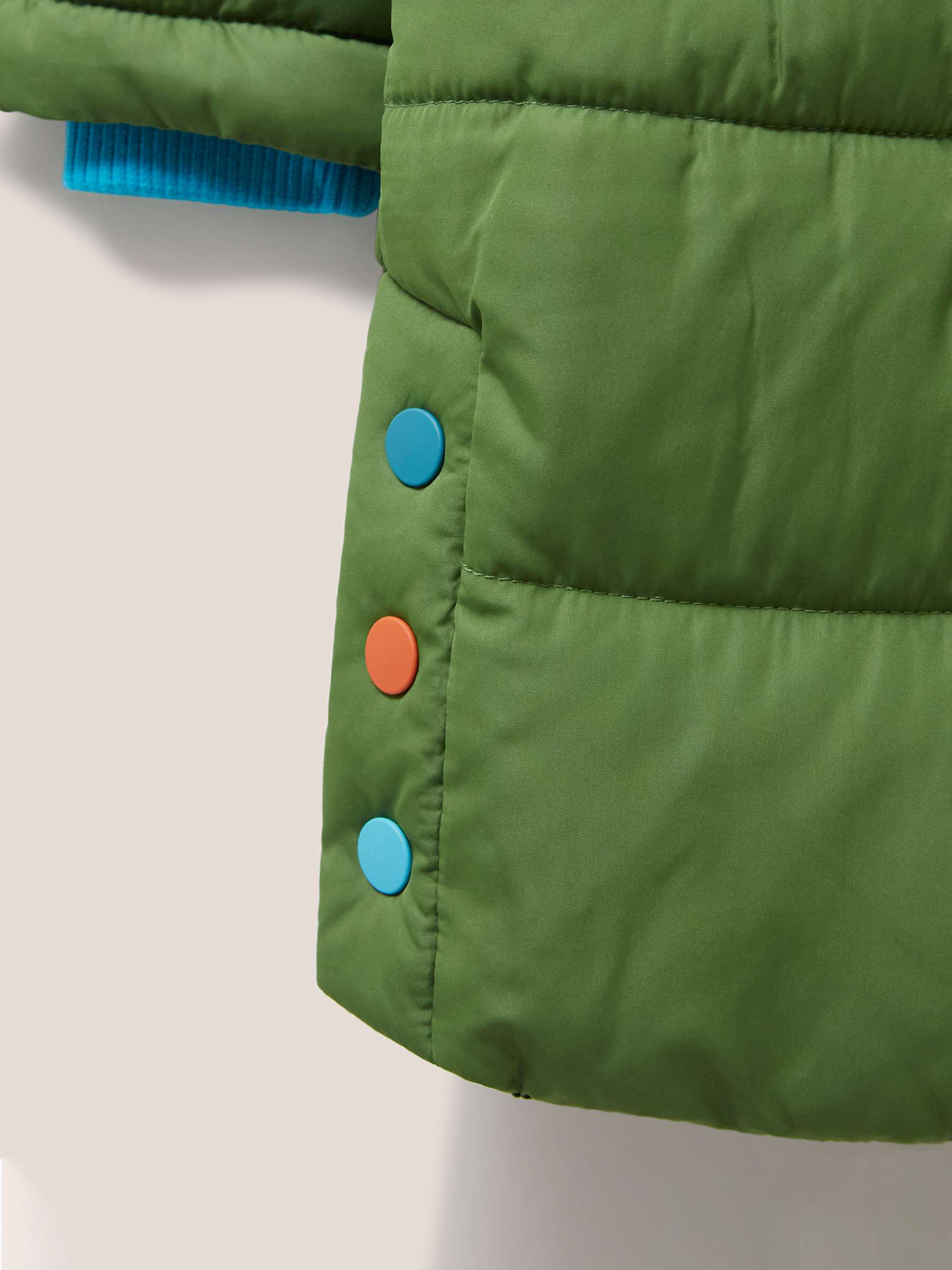 Buy White Stuff Kids' Longline Quilted Hooded Puffer Jacket, Mid Teal Online at johnlewis.com