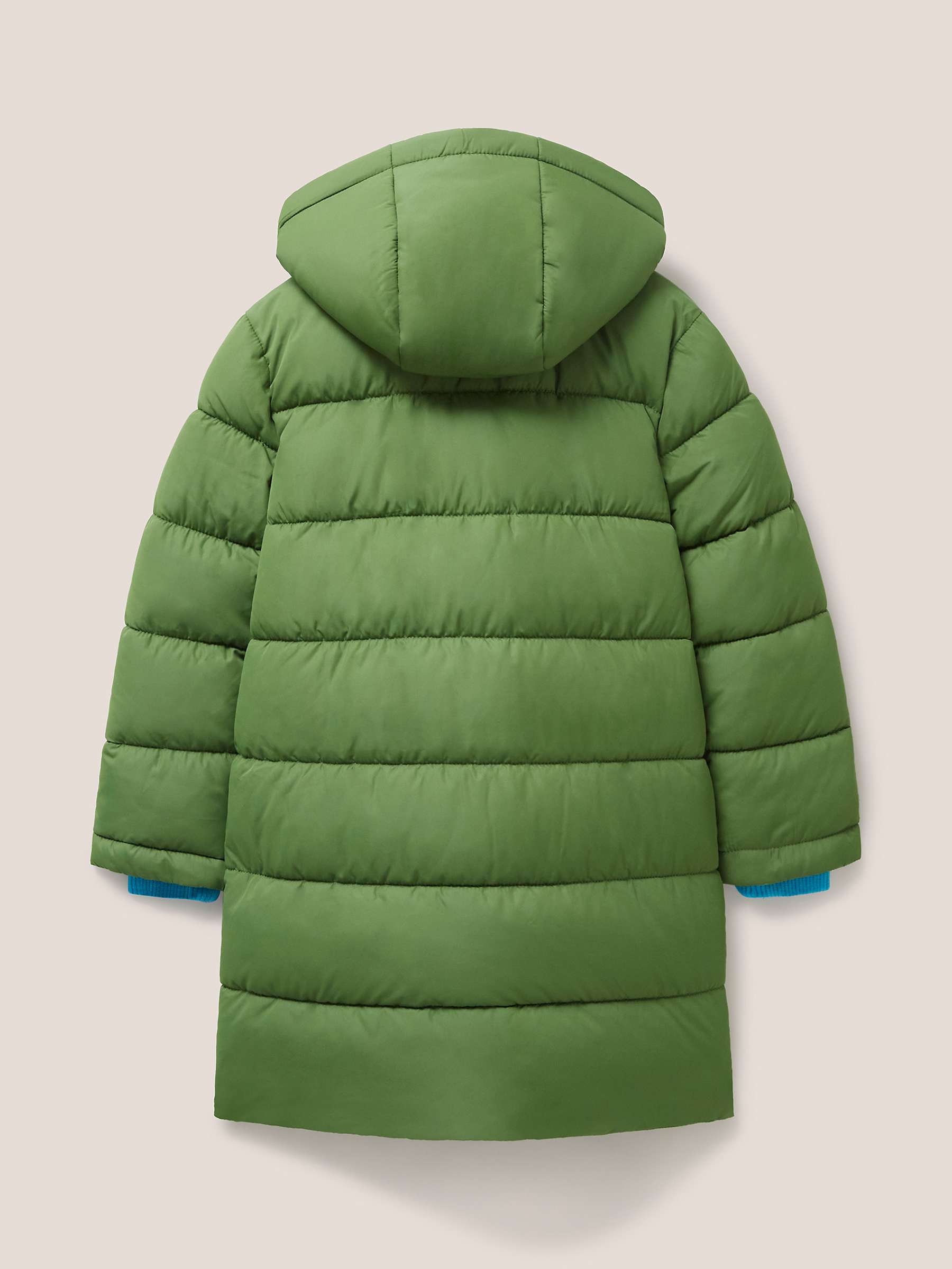 Buy White Stuff Kids' Longline Quilted Hooded Puffer Jacket, Mid Teal Online at johnlewis.com