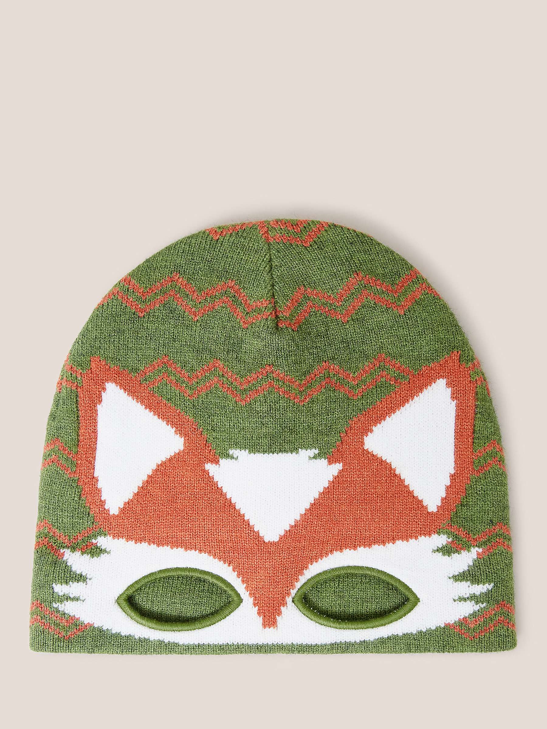 Buy White Stuff Kids' Fox Mask Hat, Green/Multi Online at johnlewis.com