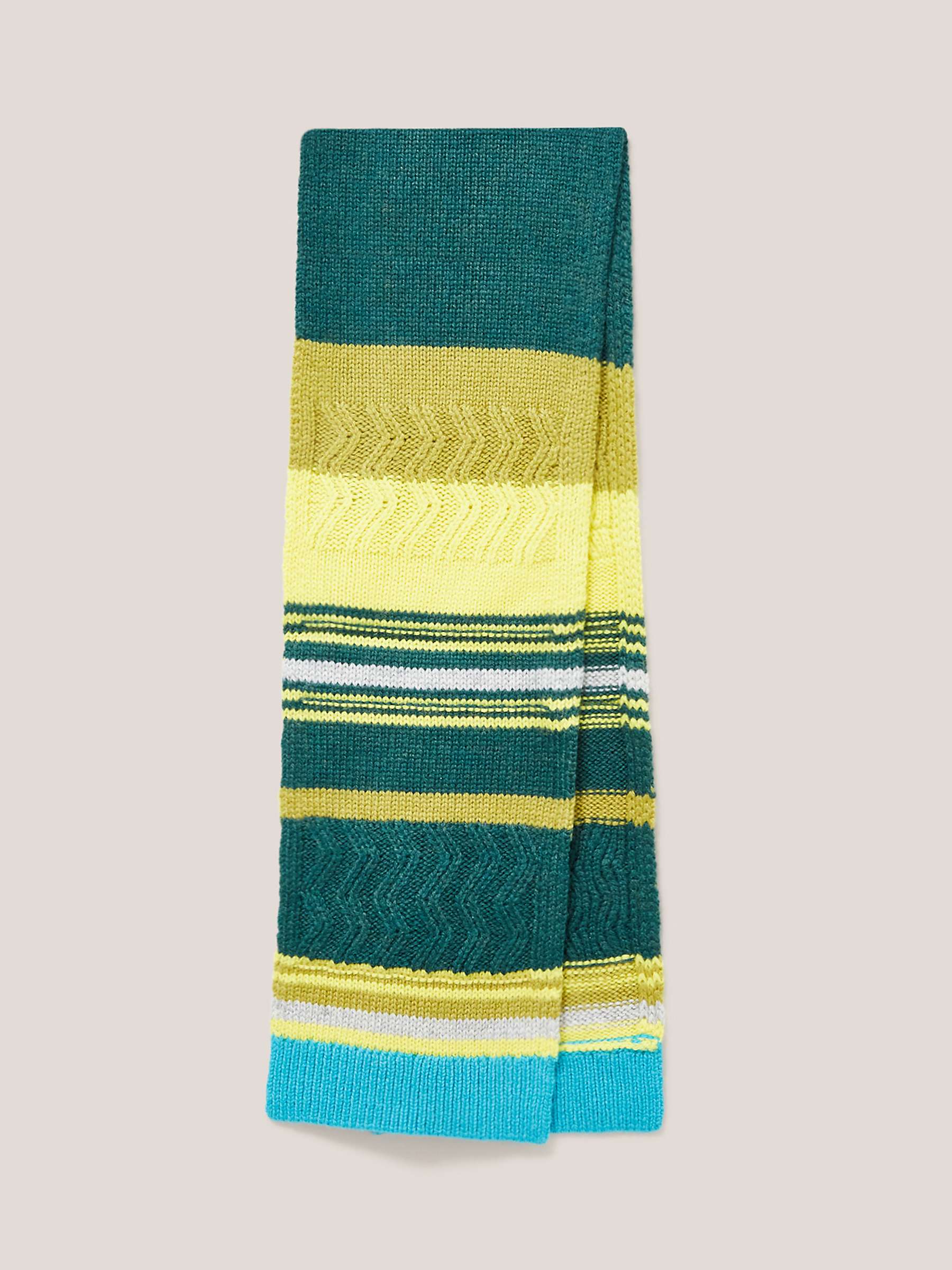 Buy White Stuff Kids' Wool Blend Stripe Scarf, Green Online at johnlewis.com