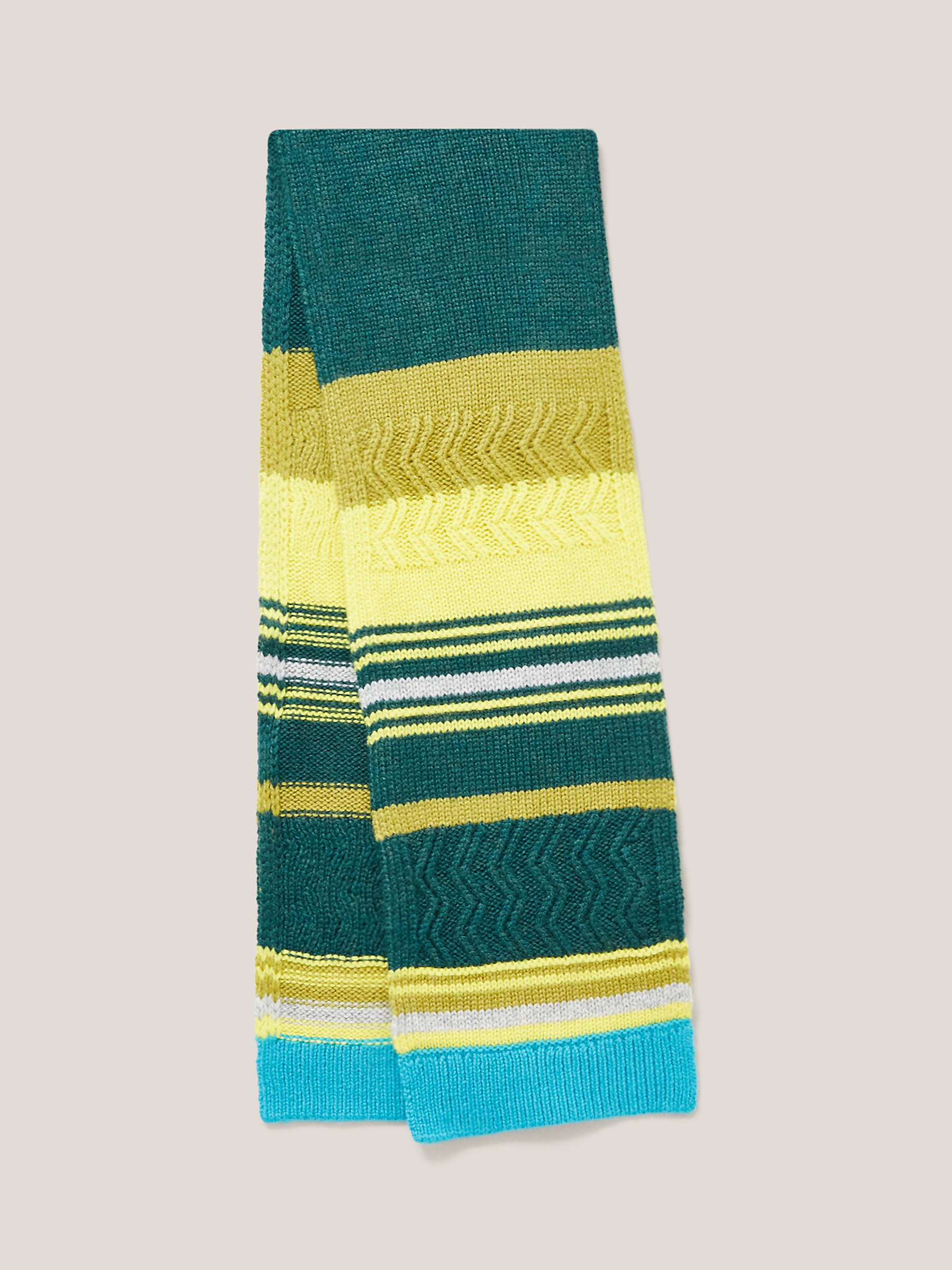 Buy White Stuff Kids' Wool Blend Stripe Scarf, Green Online at johnlewis.com