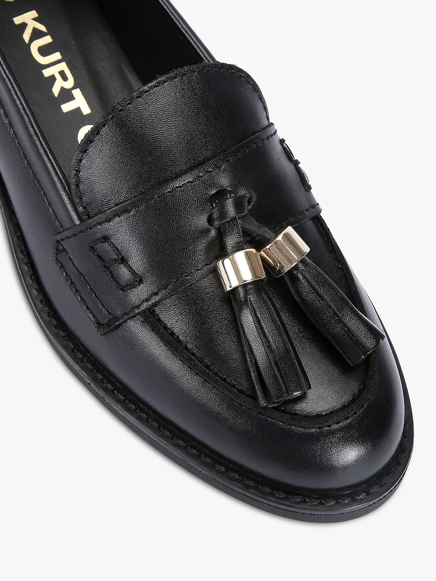 KG Kurt Geiger Mia Leather Tassle Loafers, Black at John Lewis & Partners