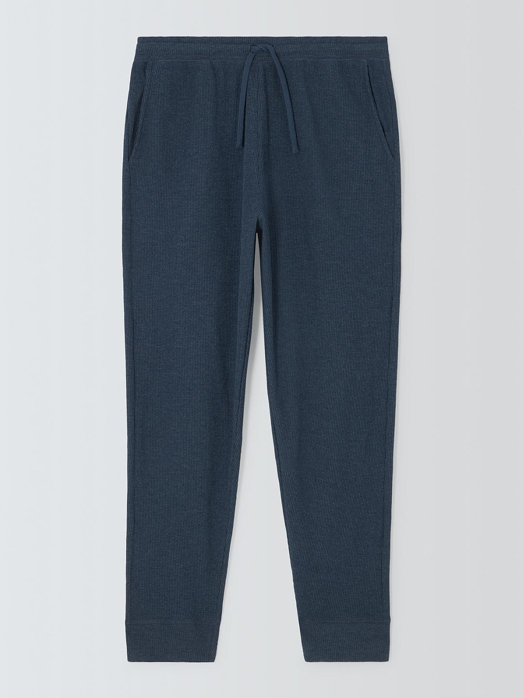 John Lewis ANYDAY Waffle Cotton Blend Lounge Joggers, Navy