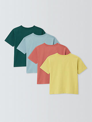 John Lewis Kids' Short Sleeve Cotton T-Shirt, Pack of 4, Multi