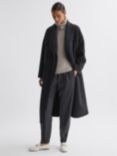 Reiss Drop Shoulder Relax Coat, Charcoal