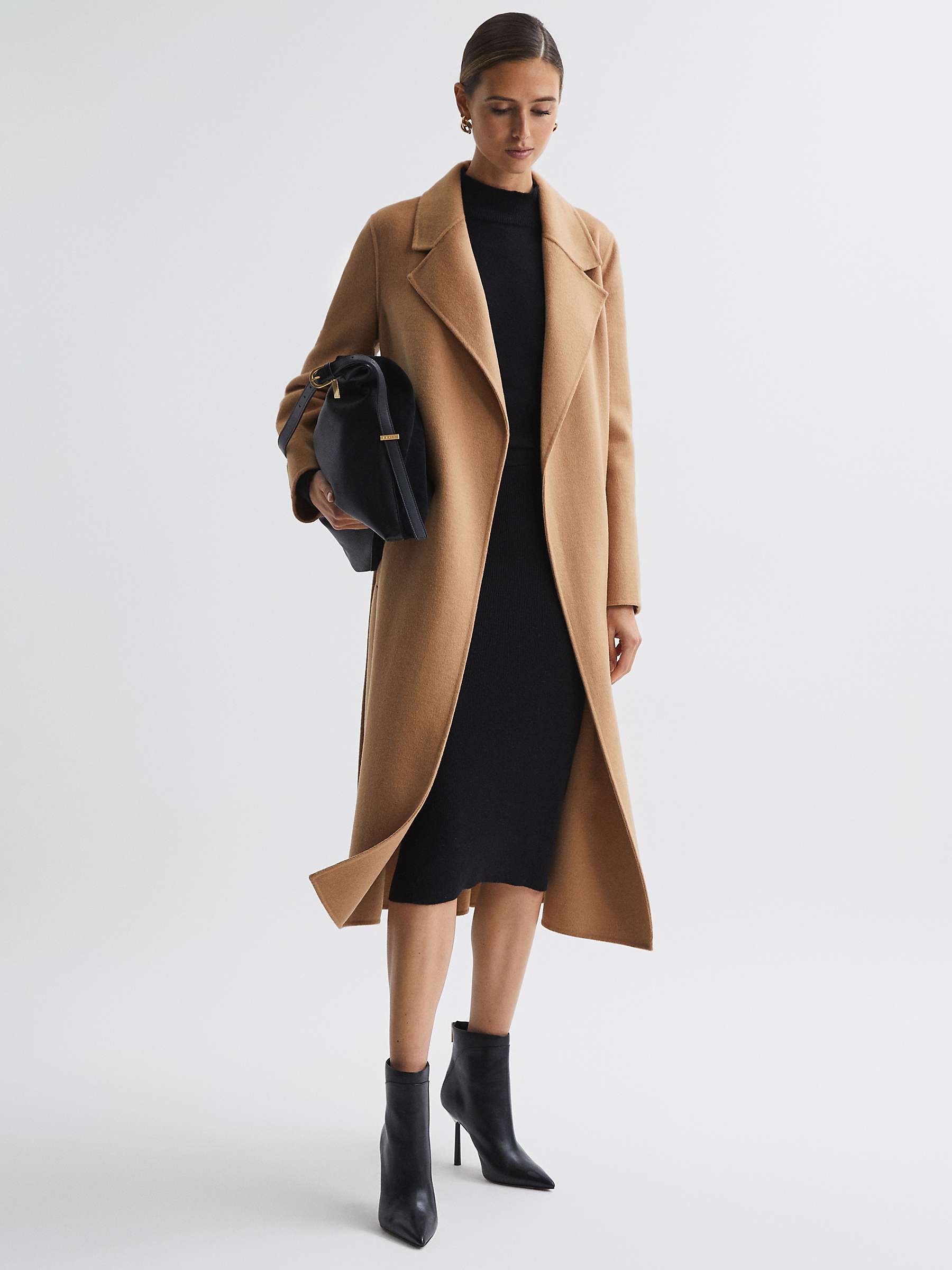 Buy Reiss Petite Emile Long Belted Trench Coat, Camel Online at johnlewis.com