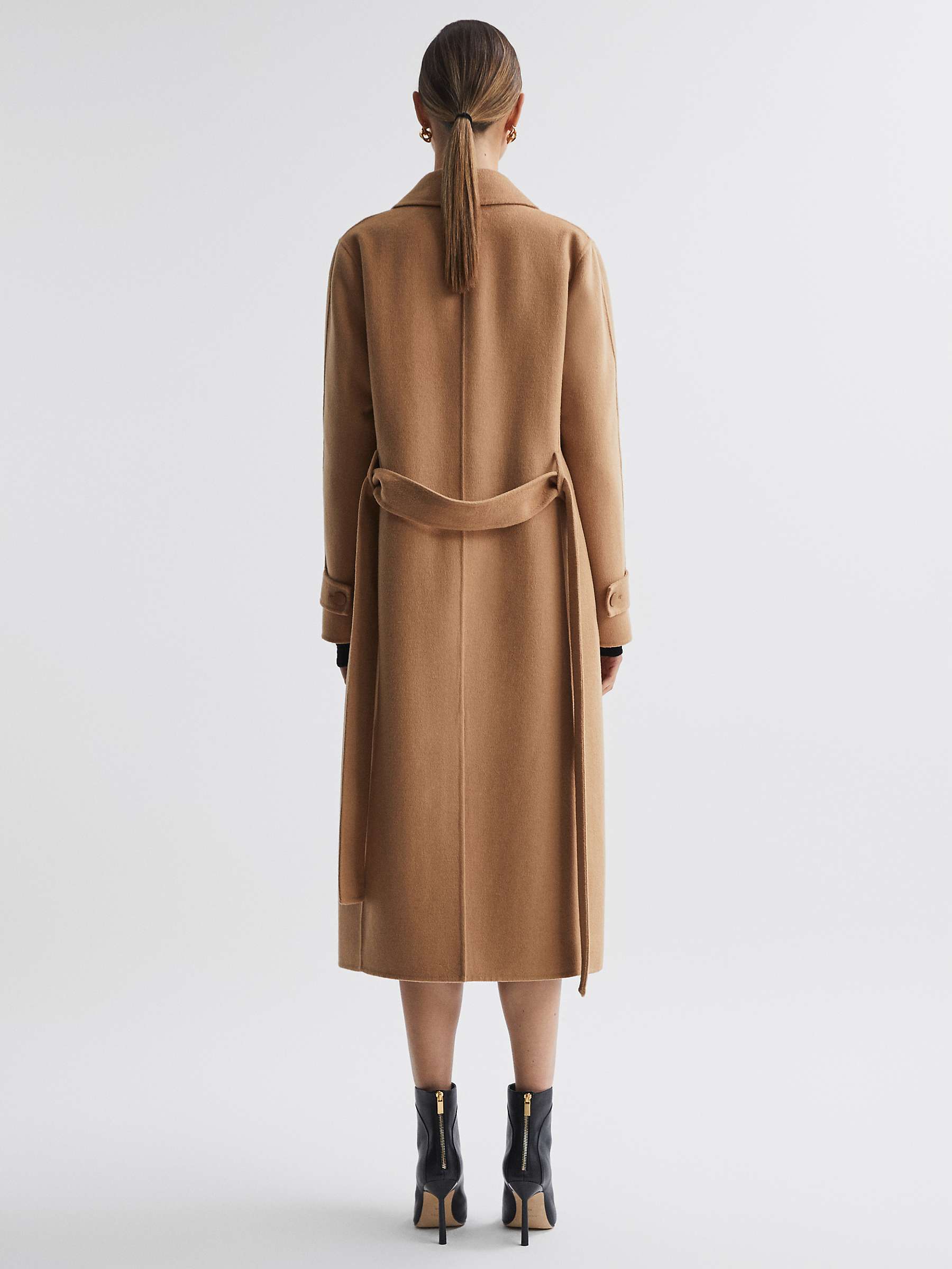 Buy Reiss Petite Emile Long Belted Trench Coat, Camel Online at johnlewis.com