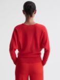 Reiss Lisa Ruched Sleeve Jumper, Coral