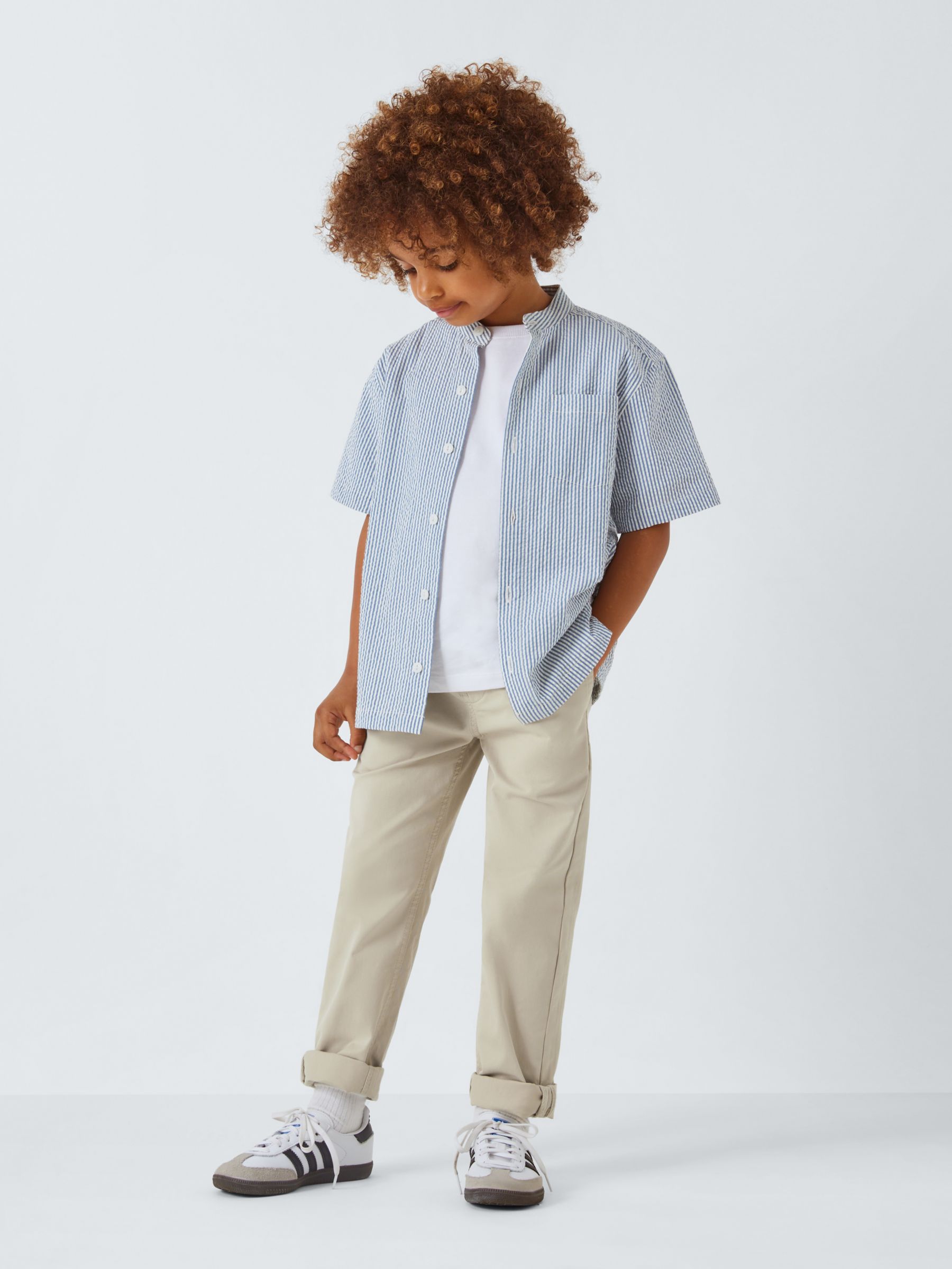 Buy John Lewis Kids' Drawstring Pull On Chino Trousers, Neutral Online at johnlewis.com