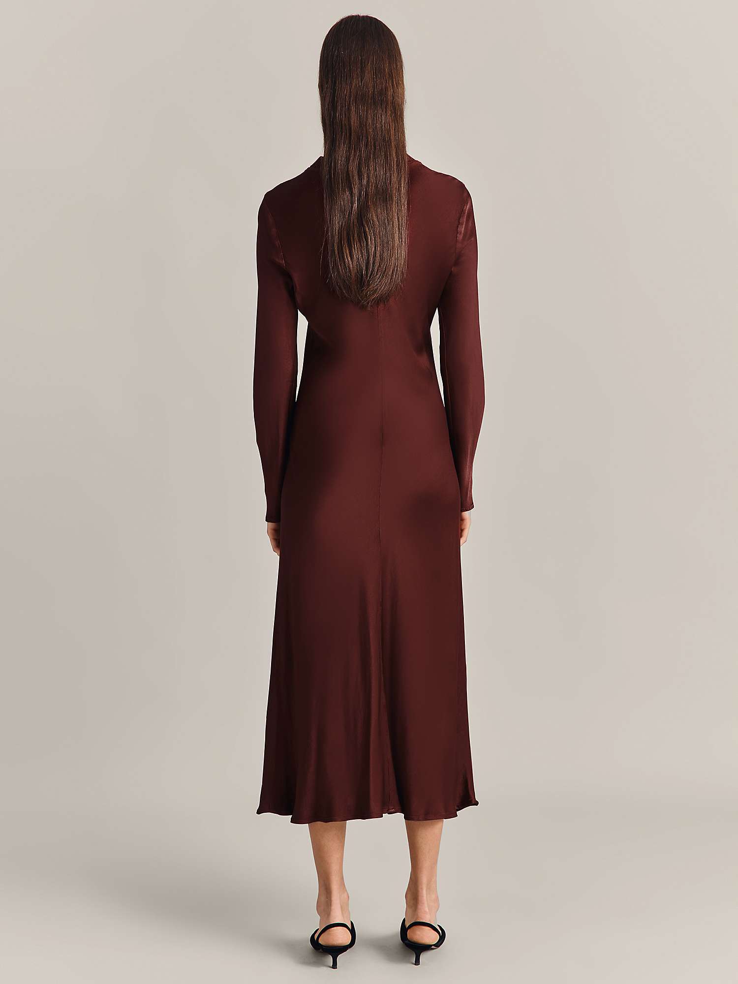 Buy Ghost Rhea Bias Cut Satin Midi Dress Online at johnlewis.com