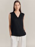 Ghost Elena Satin Tank Top, Black