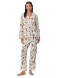 Lauren Ralph Lauren Paisley Floral Print Sateen Pyjama Set, Cream/Multi, Cream/Multi