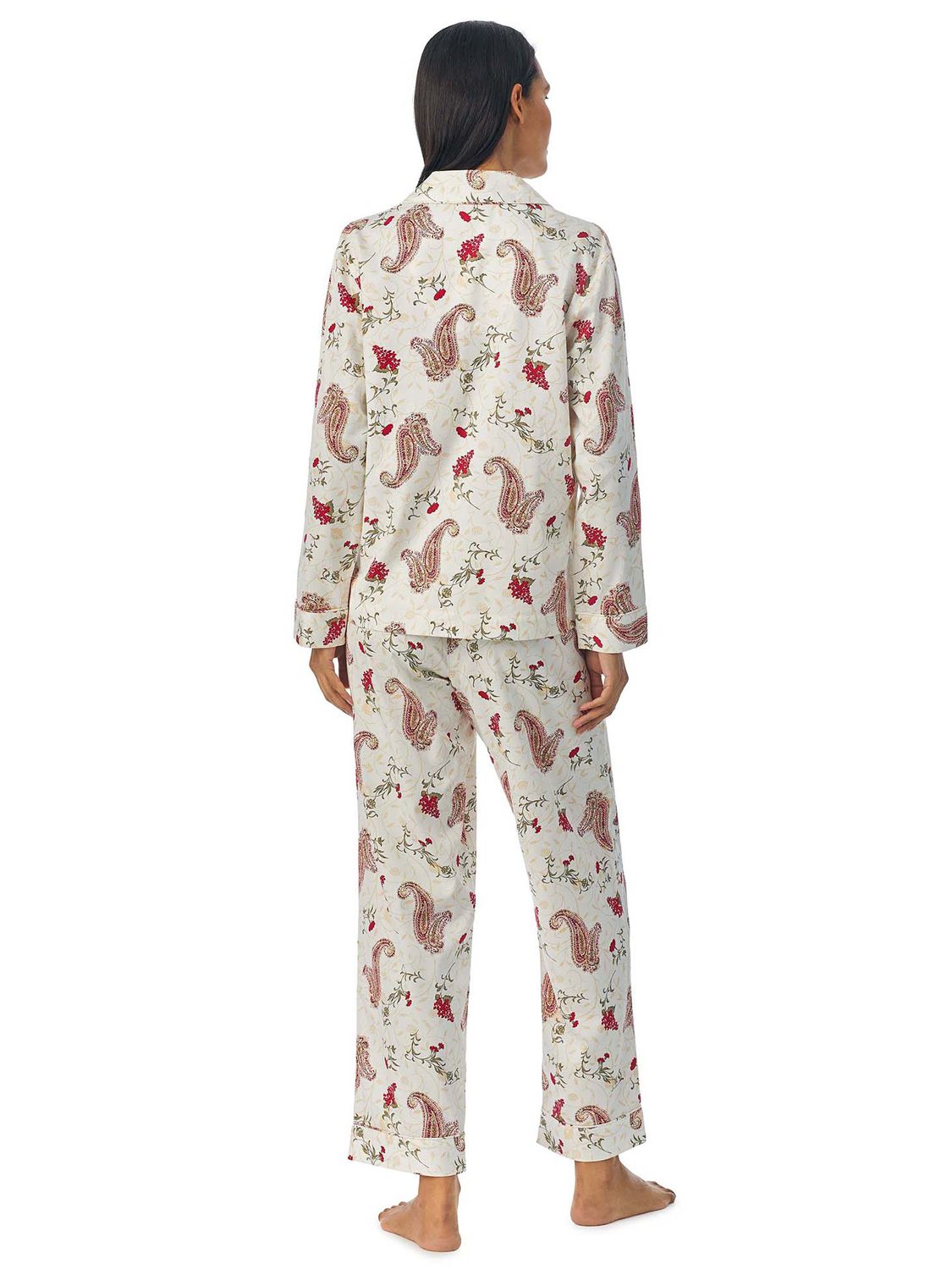 Buy Lauren Ralph Lauren Paisley Floral Print Sateen Pyjama Set, Cream/Multi Online at johnlewis.com