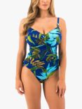 Fantasie Pichola Tropical Print Underwire Twist Front Tankini, Tropical Blue