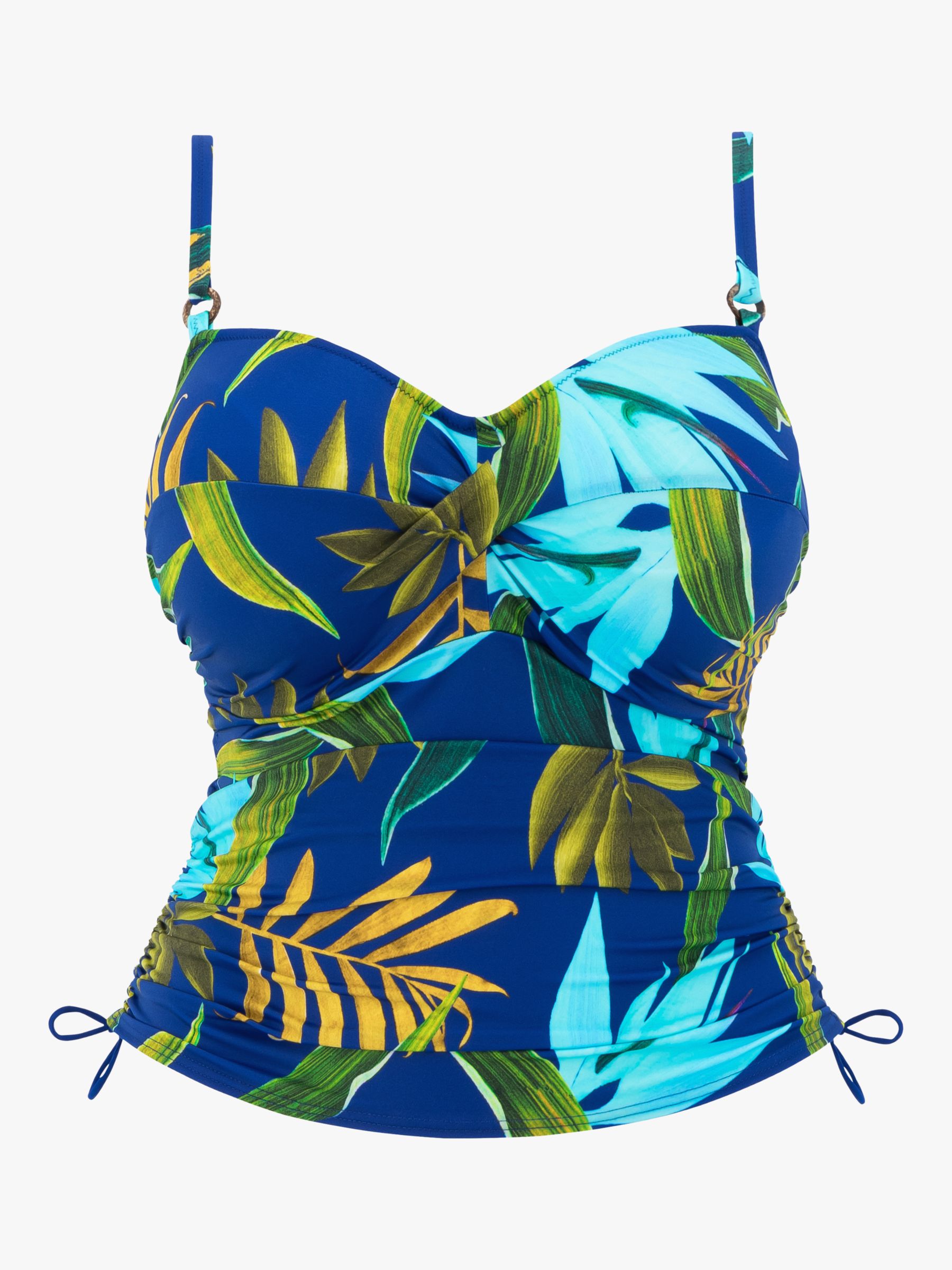Fantasie Pichola Tropical Print Underwire Twist Front Tankini, Tropical Blue, 36G