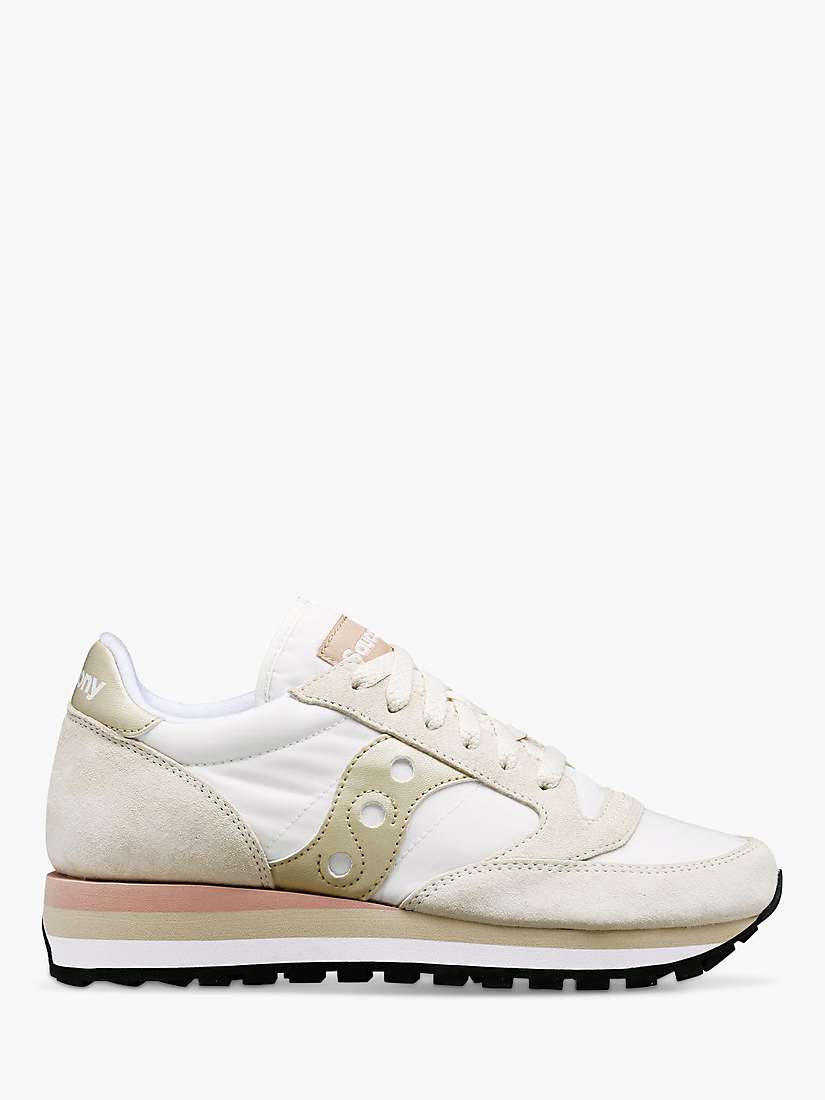 Buy Saucony Jazz Triple Leather Trainers, White/Gold Online at johnlewis.com