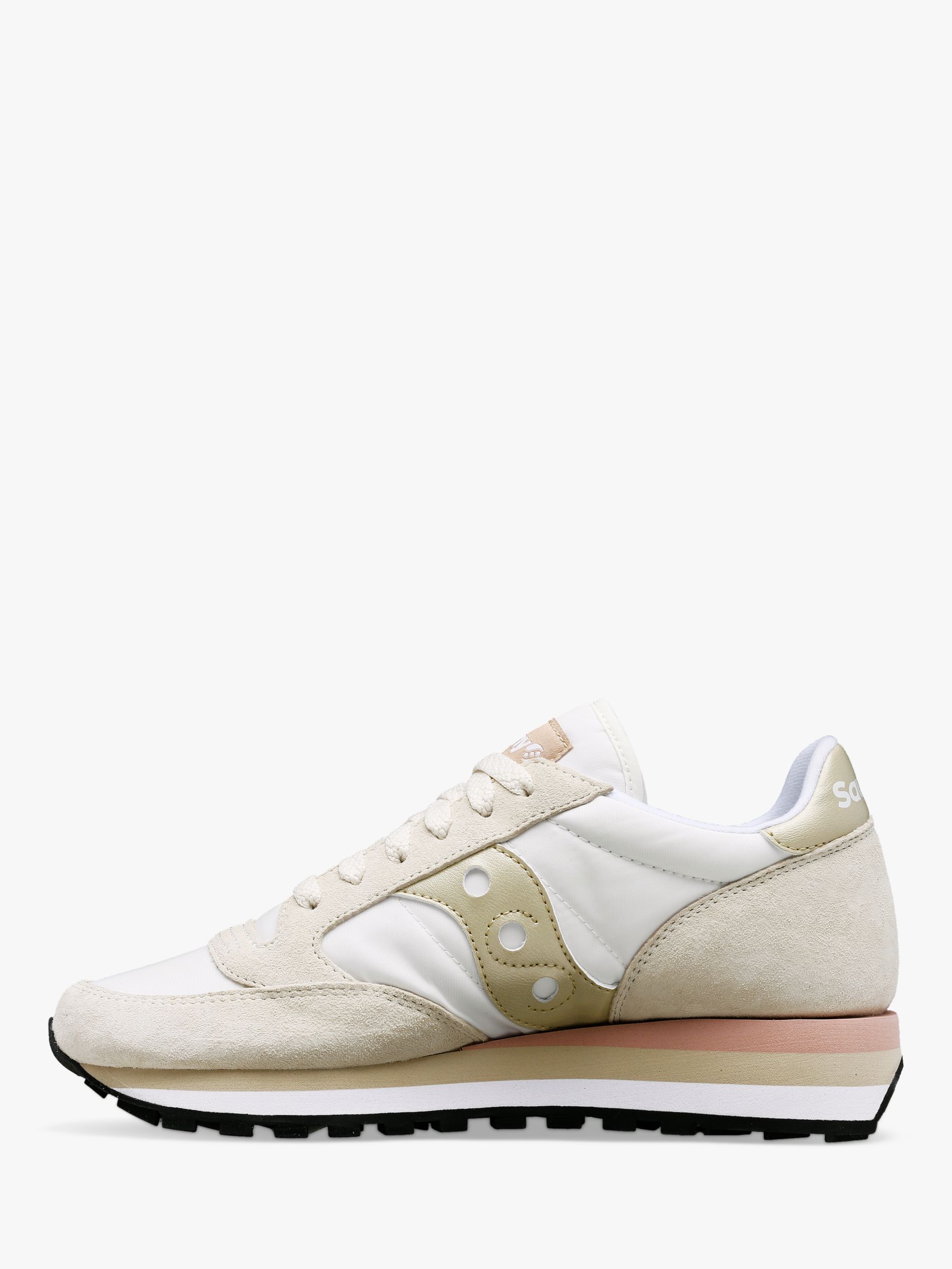 Buy Saucony Jazz Triple Leather Trainers, White/Gold Online at johnlewis.com