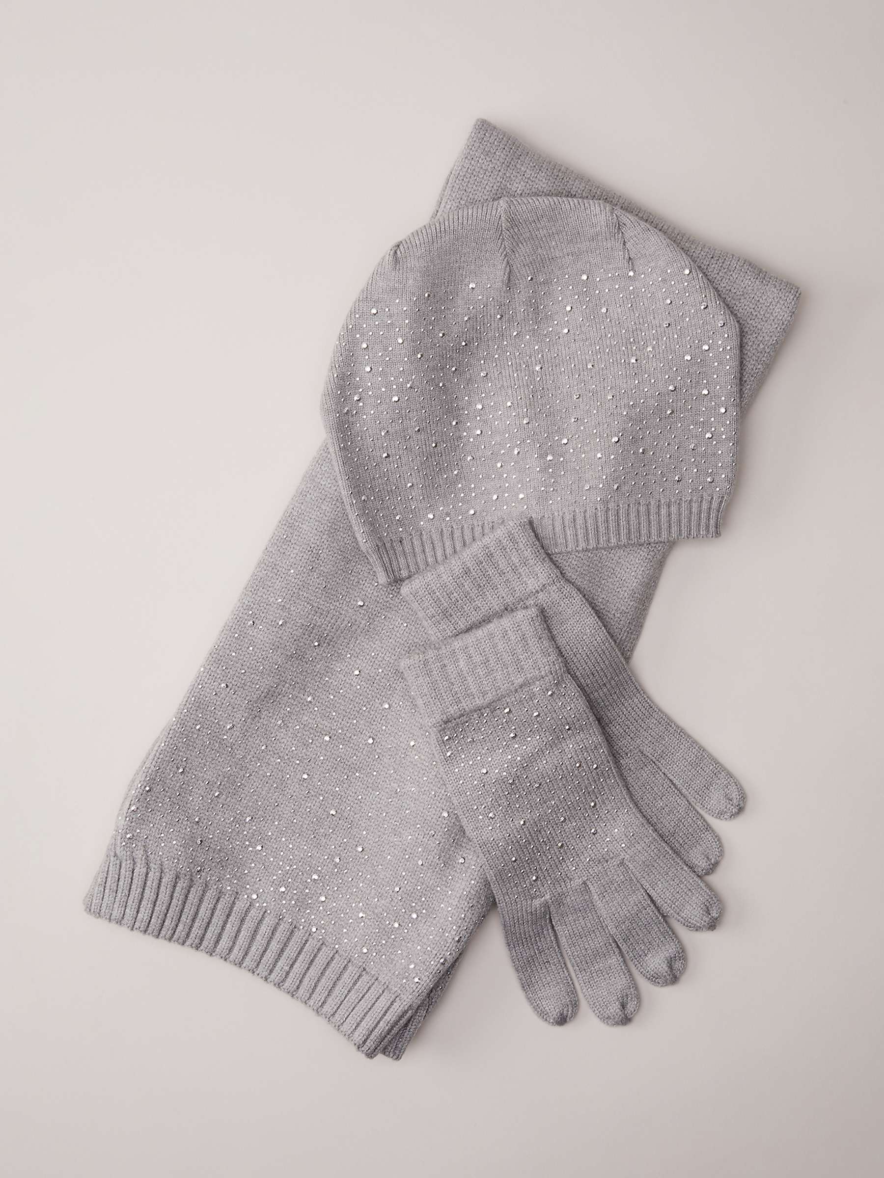 Buy Phase Eight Sparkly Scarf, Pale Grey Online at johnlewis.com