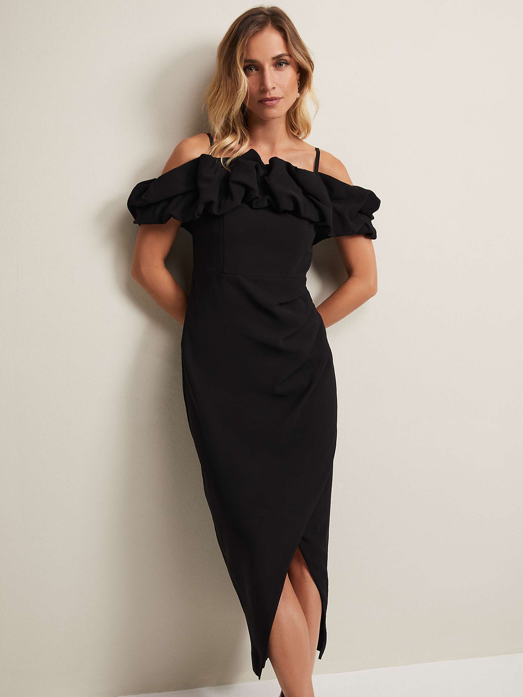Buy Phase Eight Mallory Off The Shoulder Maxi Dress, Black Online at johnlewis.com
