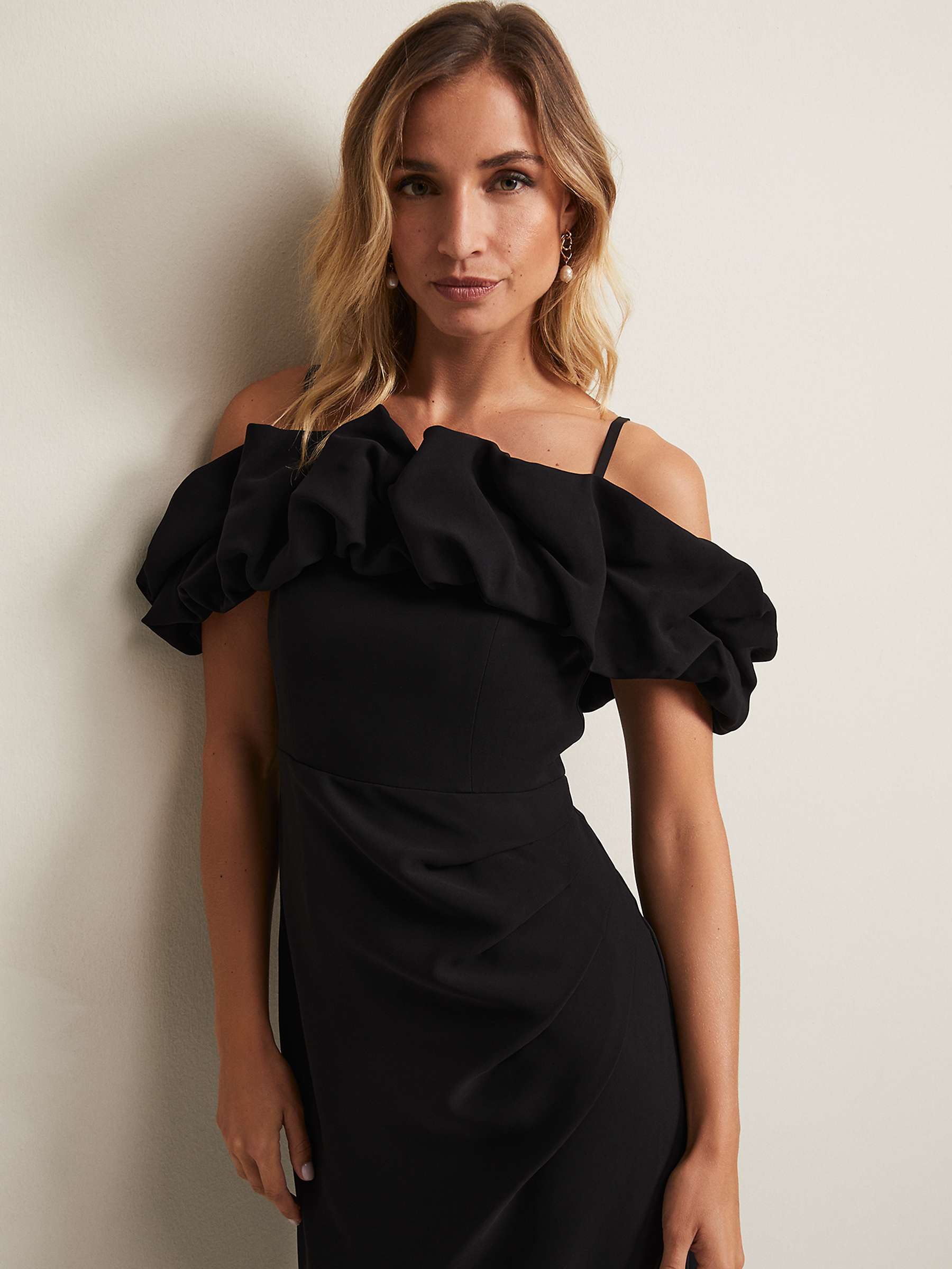 Buy Phase Eight Mallory Off The Shoulder Maxi Dress, Black Online at johnlewis.com