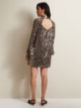 Phase Eight Jemima Sequin Shift Mini Dress, Bronze
