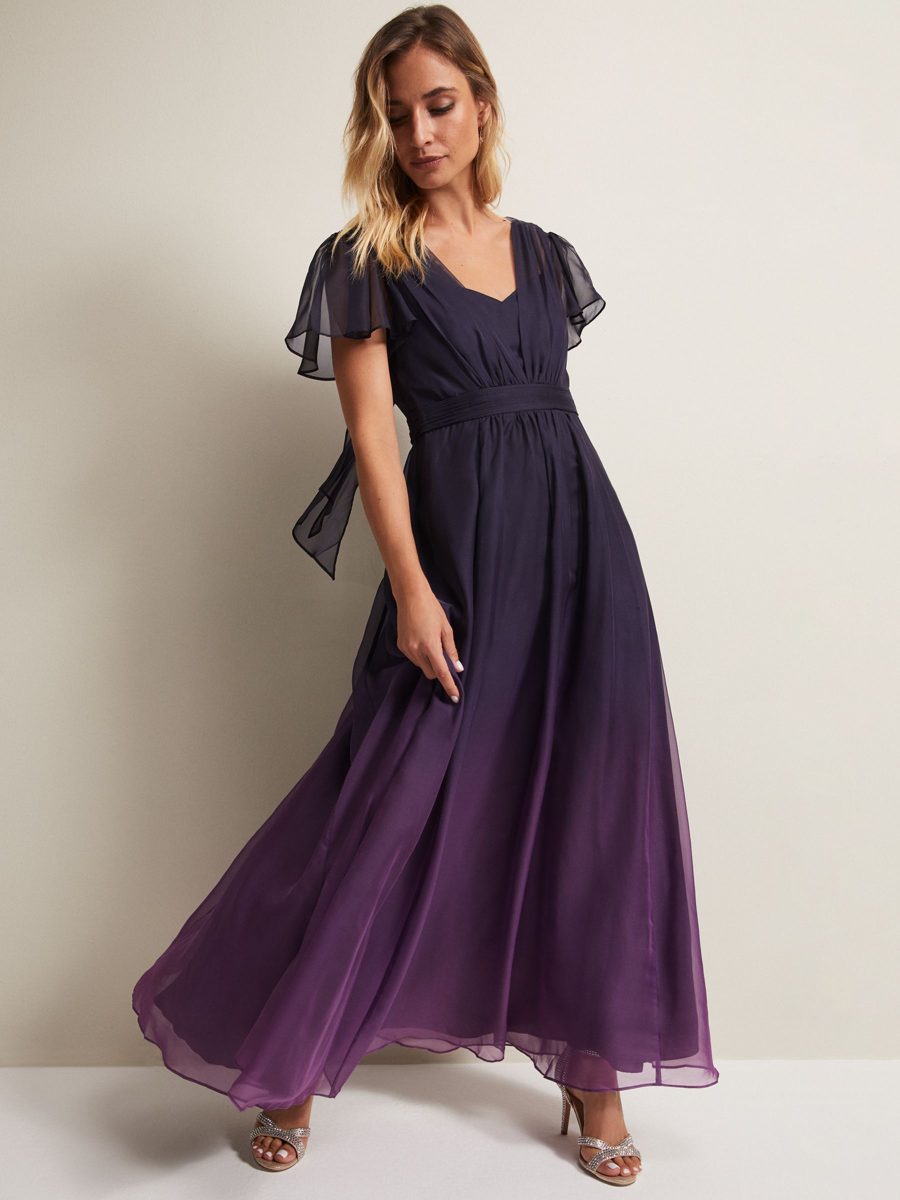 Phase Eight Selene Ombre Maxi Dress, Purple at John Lewis & Partners