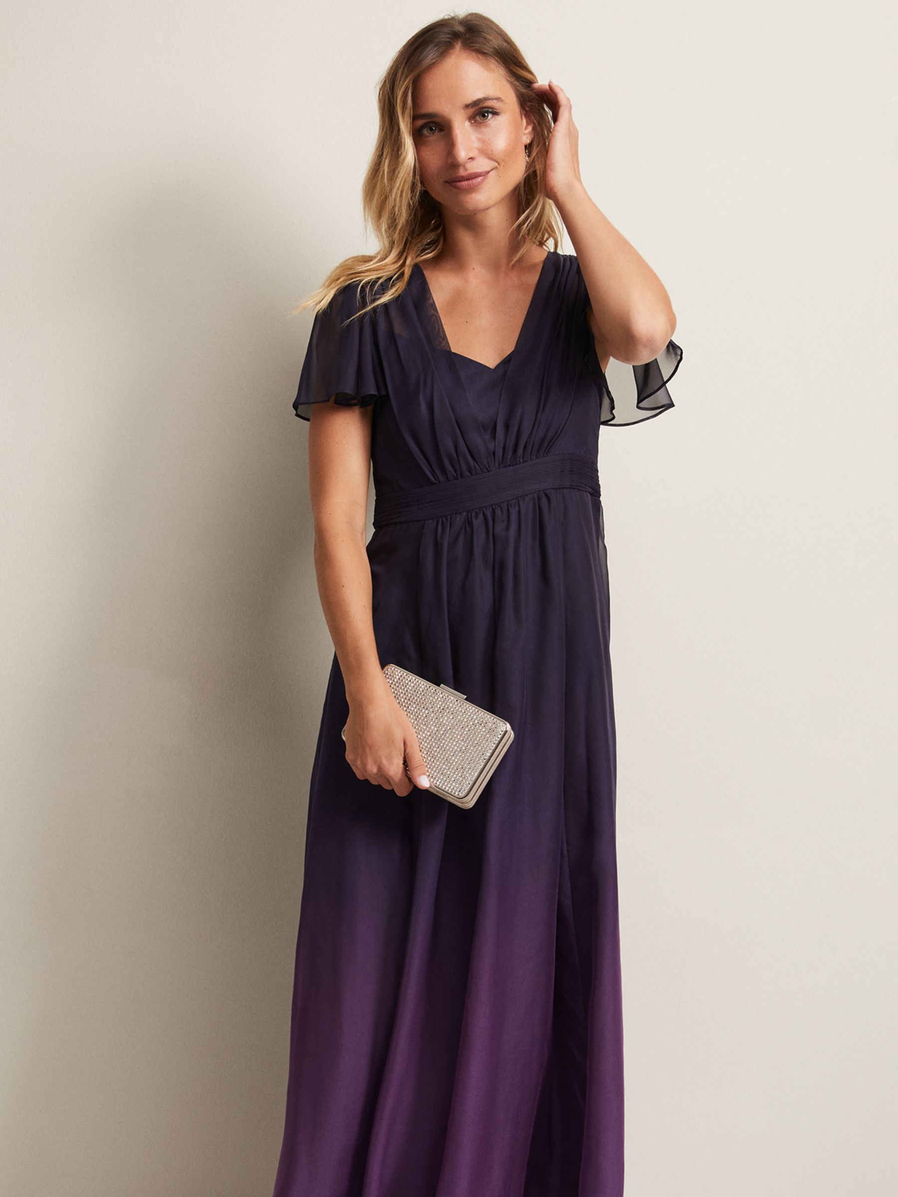 Phase Eight Selene Ombre Maxi Dress, Purple, 6