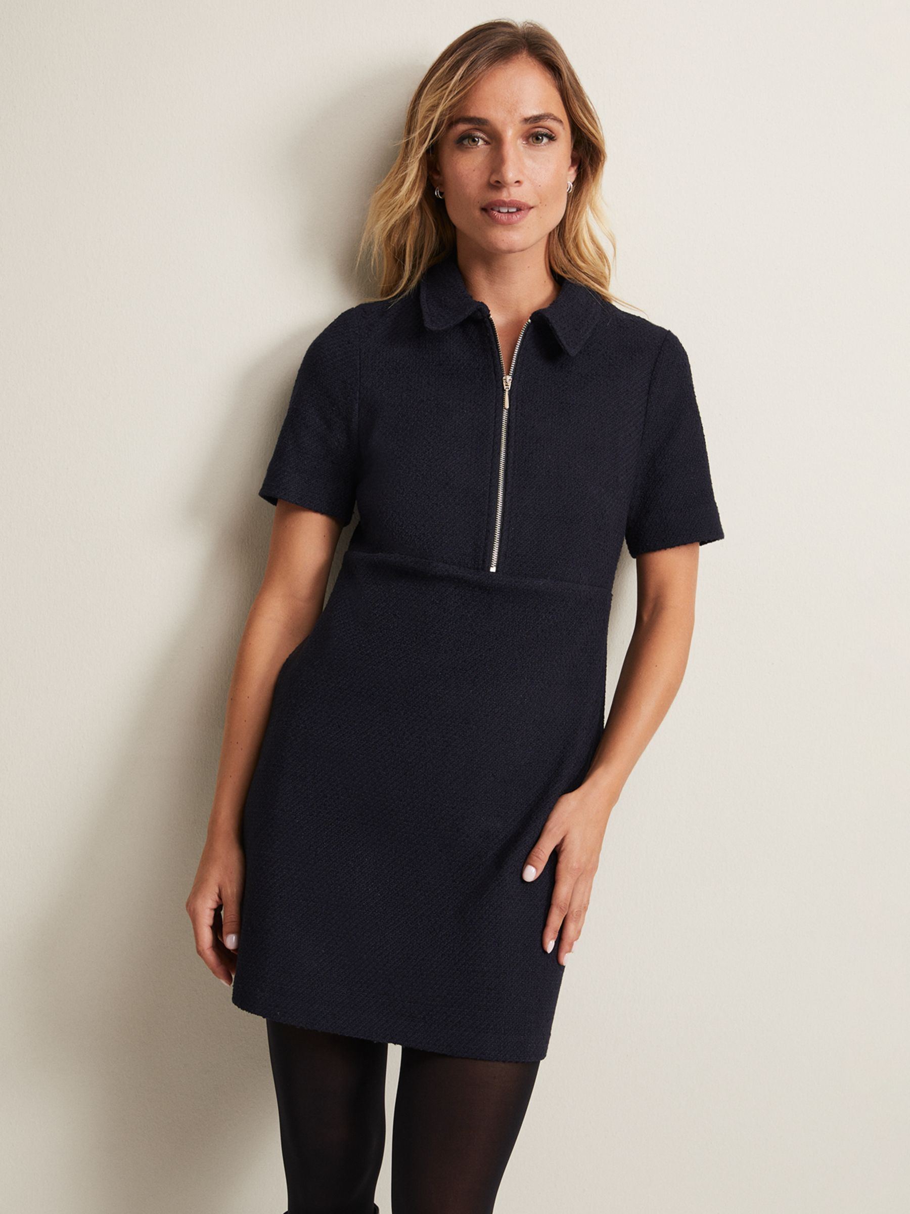 Buy Phase Eight Lana Tweed Wool Blend Mini Dress, Navy Online at johnlewis.com