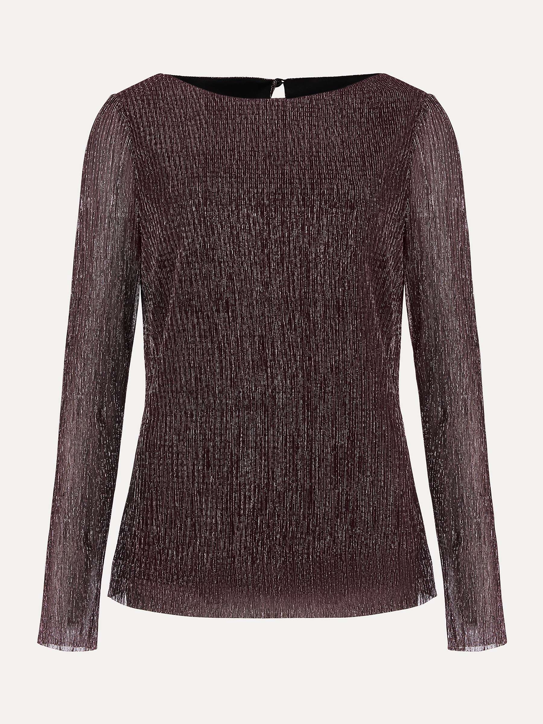 Buy Phase Eight Alix Sparkly Plisse Top, Rose Gold Online at johnlewis.com