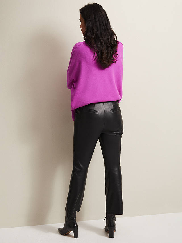 Phase Eight Marielle Faux Leather Trousers, Black