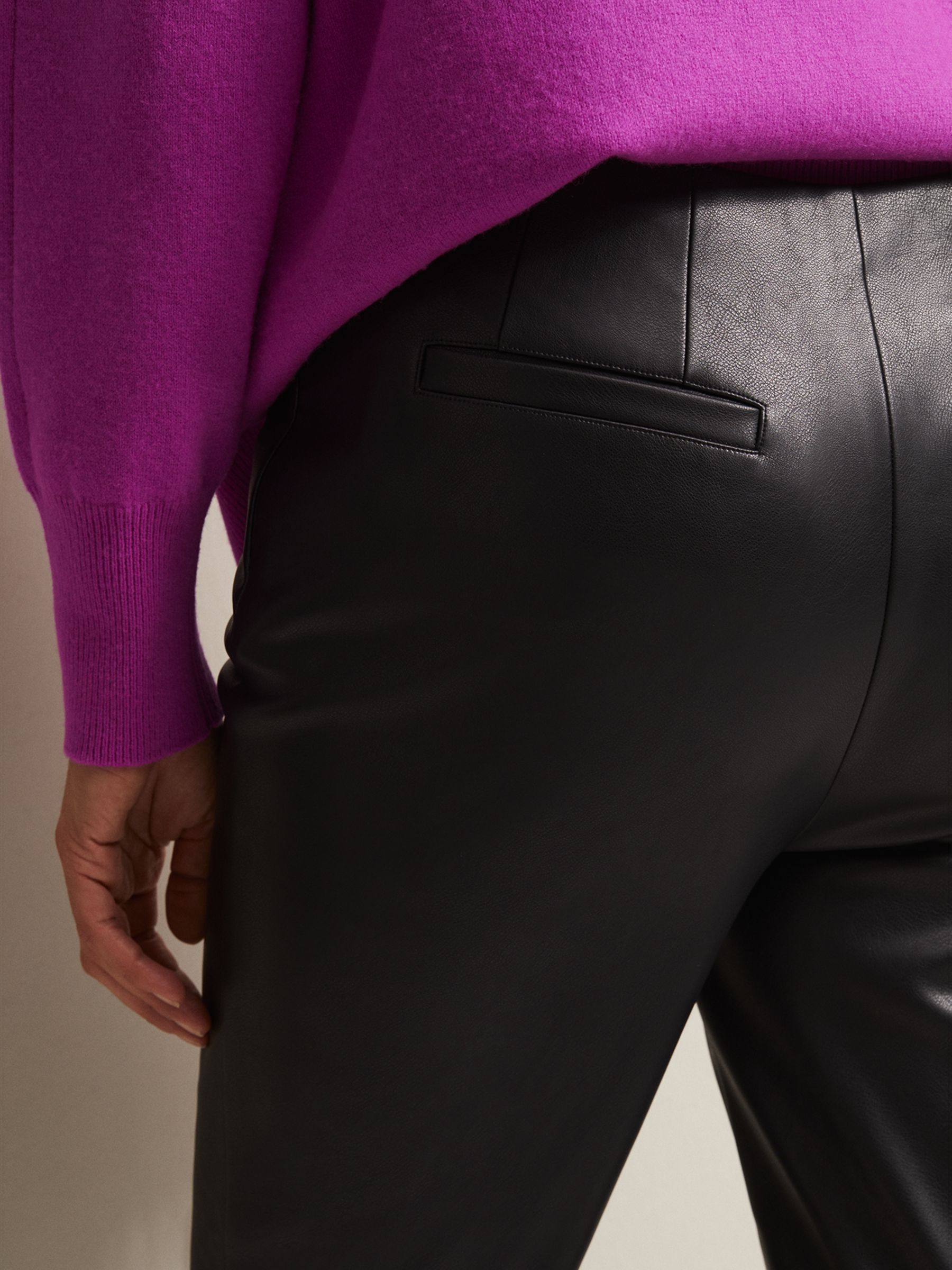 Buy Phase Eight Marielle Faux Leather Trousers, Black Online at johnlewis.com