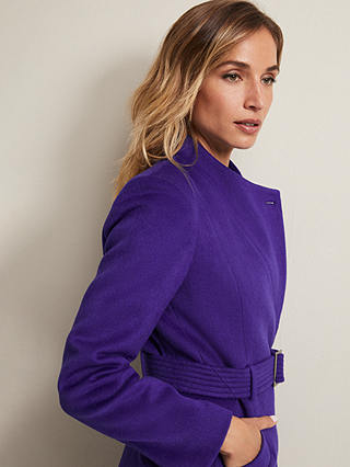 Phase Eight Susanna Wool Blend Coat, Purple