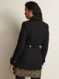 Phase Eight Aurelie Double Breasted Wool Blend Peacoat, Black