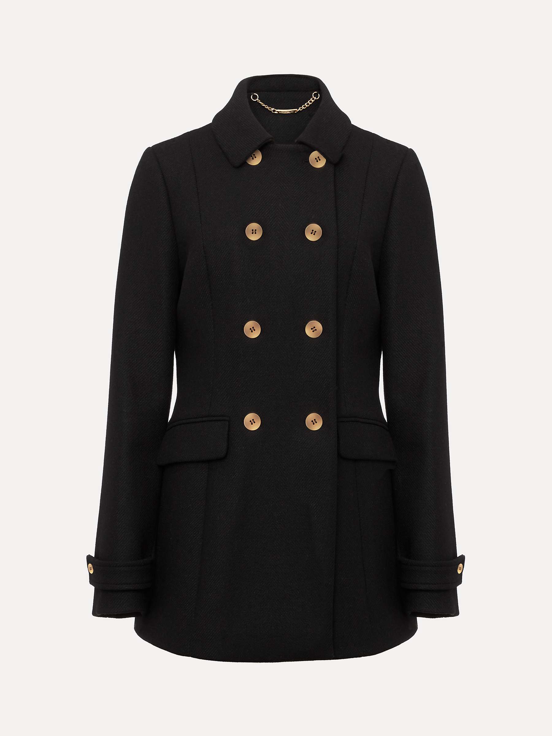 Buy Phase Eight Aurelie Double Breasted Wool Blend Peacoat, Black Online at johnlewis.com