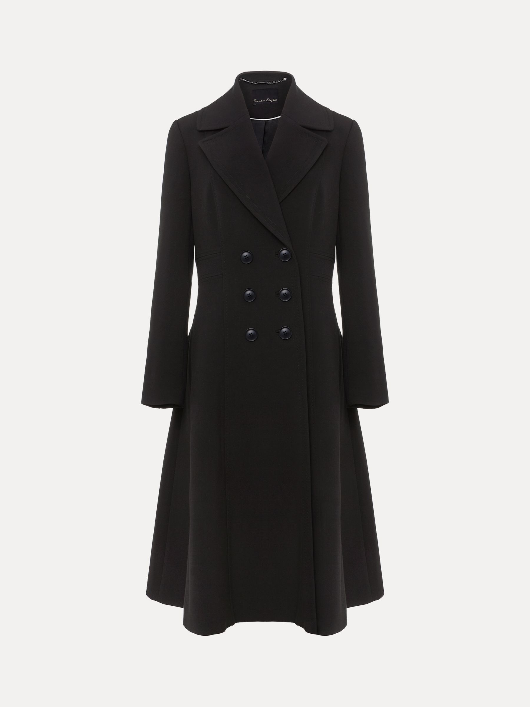 Phase Eight Sandra Double Breasted Coat, Black at John Lewis & Partners
