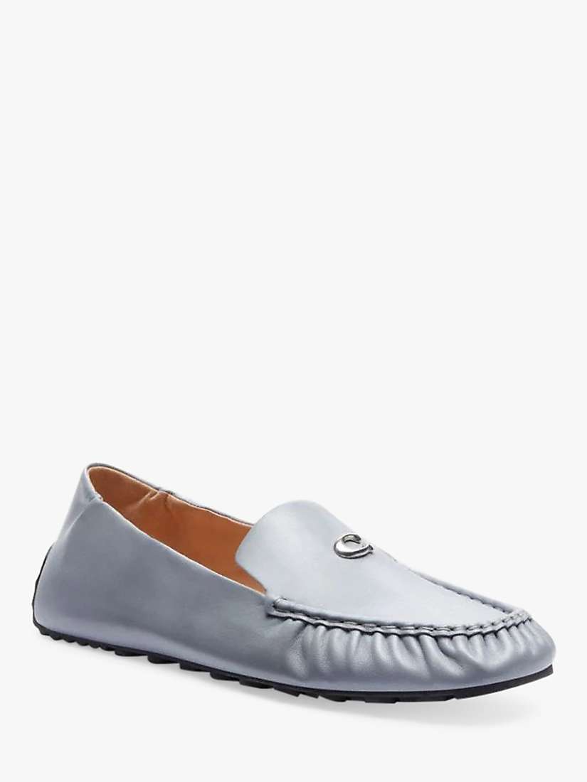 Buy Coach Ronnie Leather Loafers, Grey Blue Online at johnlewis.com